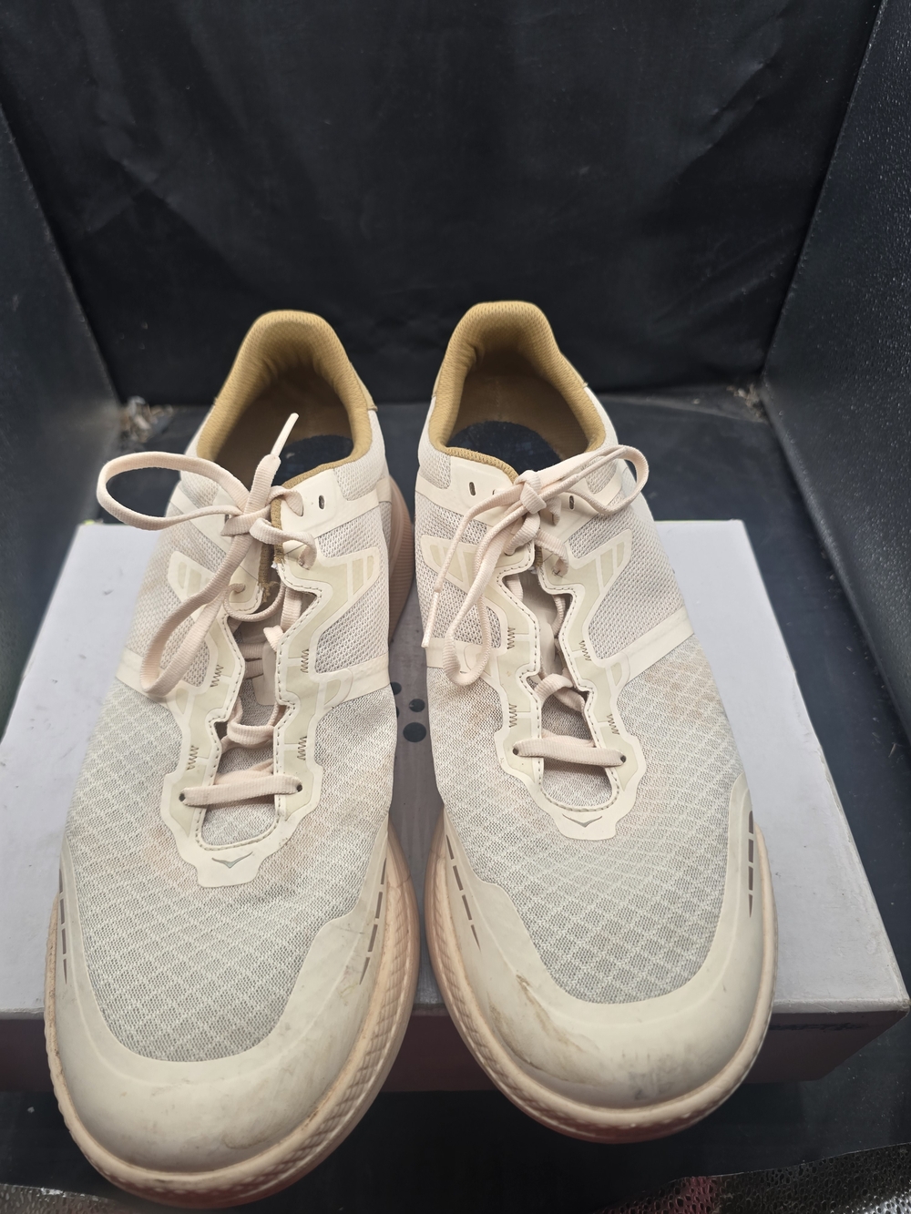 Hoka One One‎ Tan and Cream Men's Athletic Shoes